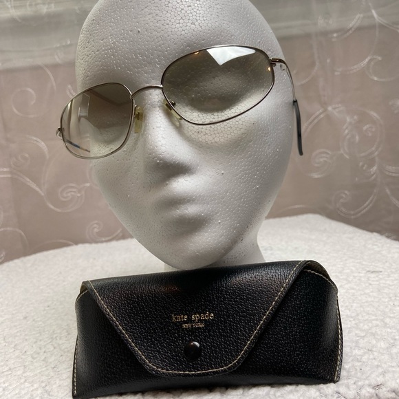 Kate Spade Mirrored  Sunglasses and Leather Case - Picture 11 of 14